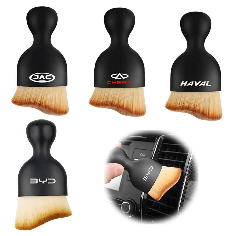 Pincel Com Logo Pra Limpeza do Painel e Console Central do Carro - BYD, Chery, Haval, JAC