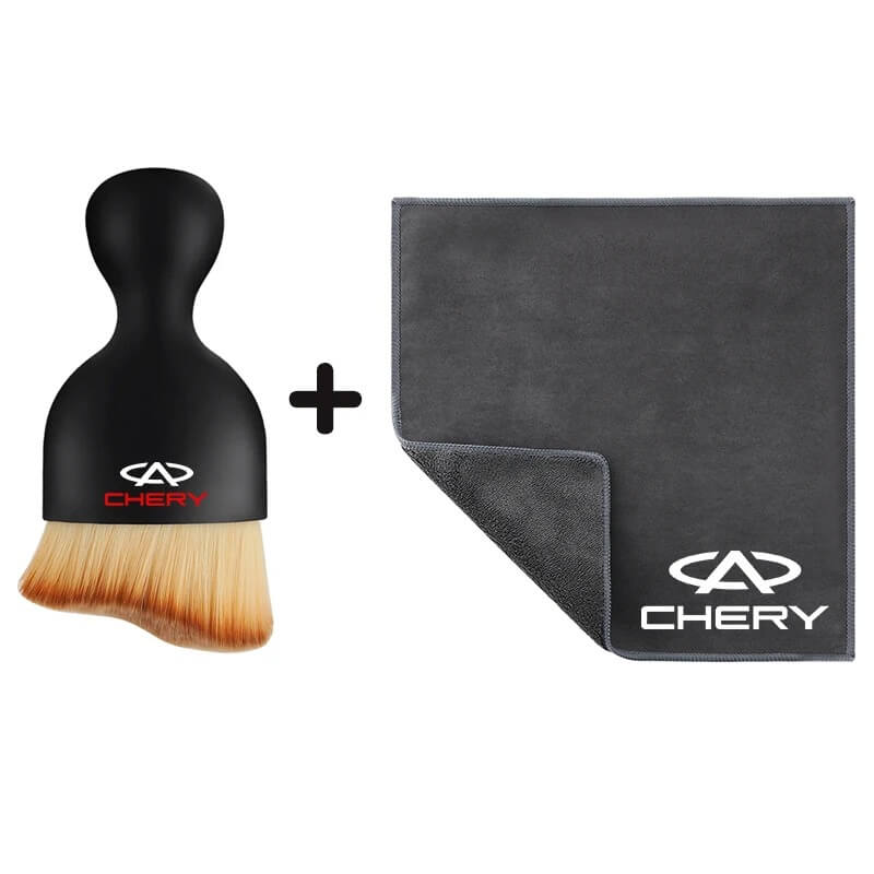 Pincel Com Logo Pra Limpeza do Painel e Console Central do Carro - BYD, Chery, Haval, JAC