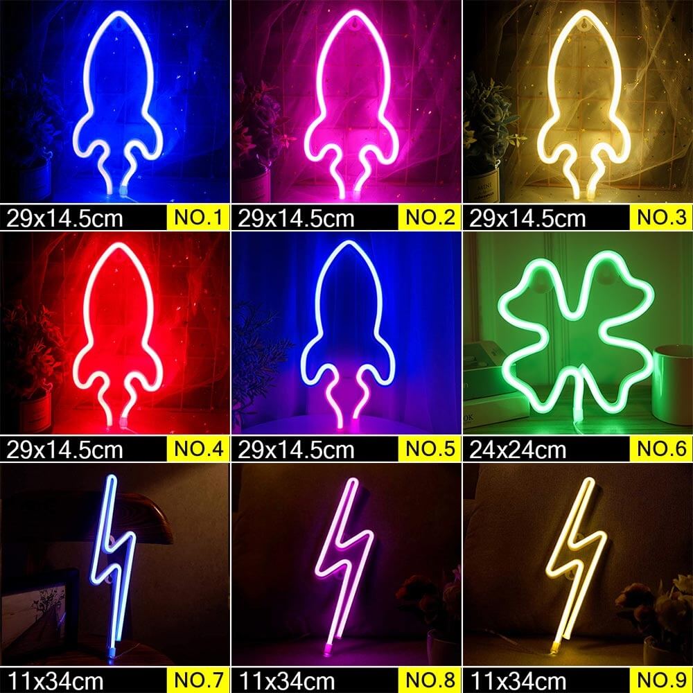 Neon Decorativo USB Grupos A-J - 90 Modelos Diferentes