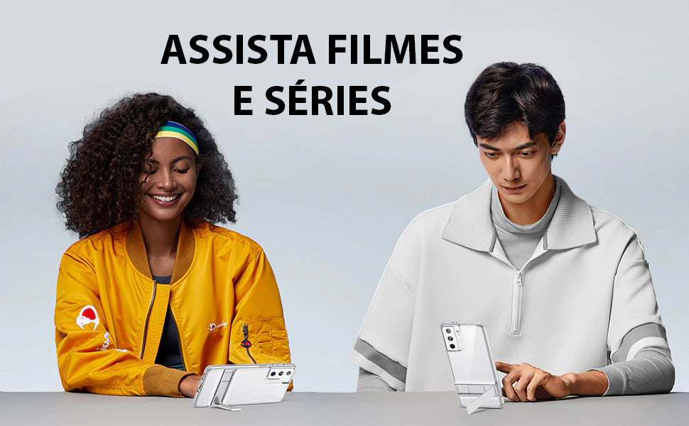 Capinha Premium Ultra Fina Para Samsung Galaxy S21 Com Stand de Metal - GosteiQuero
