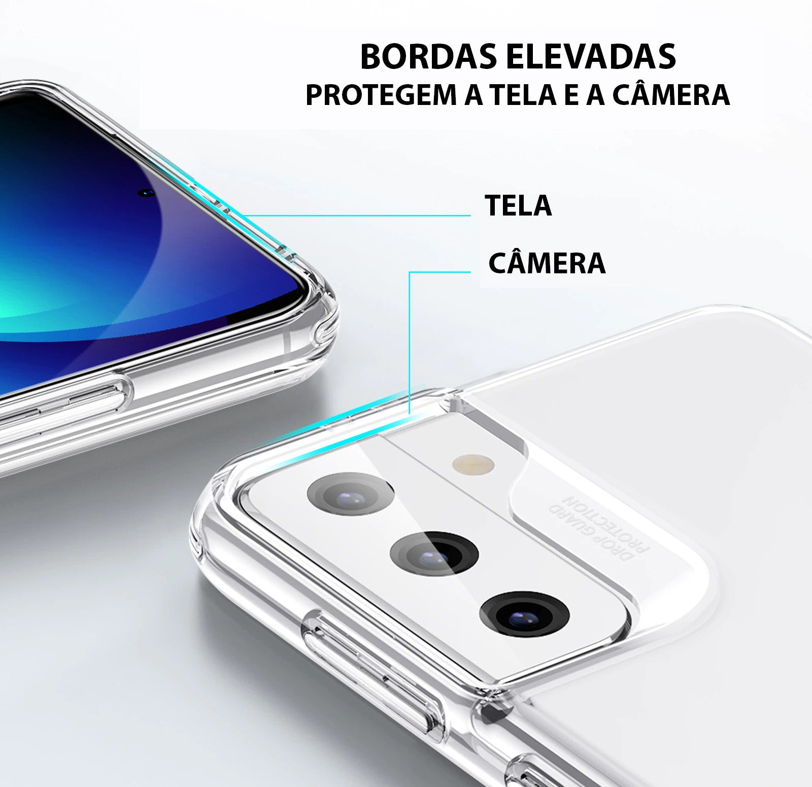 Capinha Premium Ultra Fina Para Samsung Galaxy S21 Com Stand de Metal - GosteiQuero