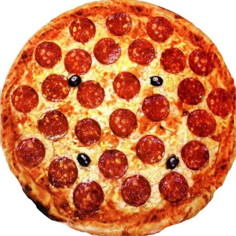 Cobertor Redondo Estampa de Pizza ou Donut