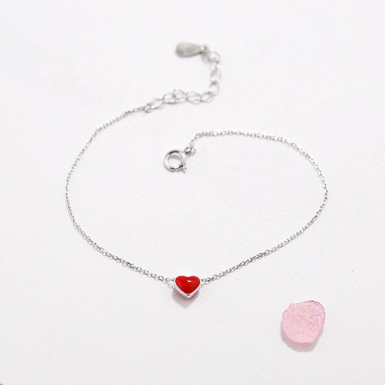 Pulseira Feminina Coração Minimalista - Metal