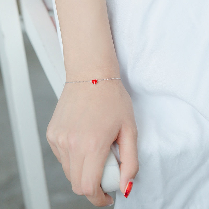 Pulseira Feminina Coração Minimalista - Metal