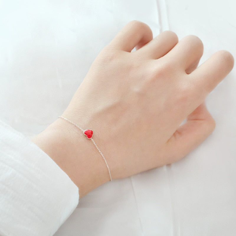Pulseira Feminina Coração Minimalista - Metal
