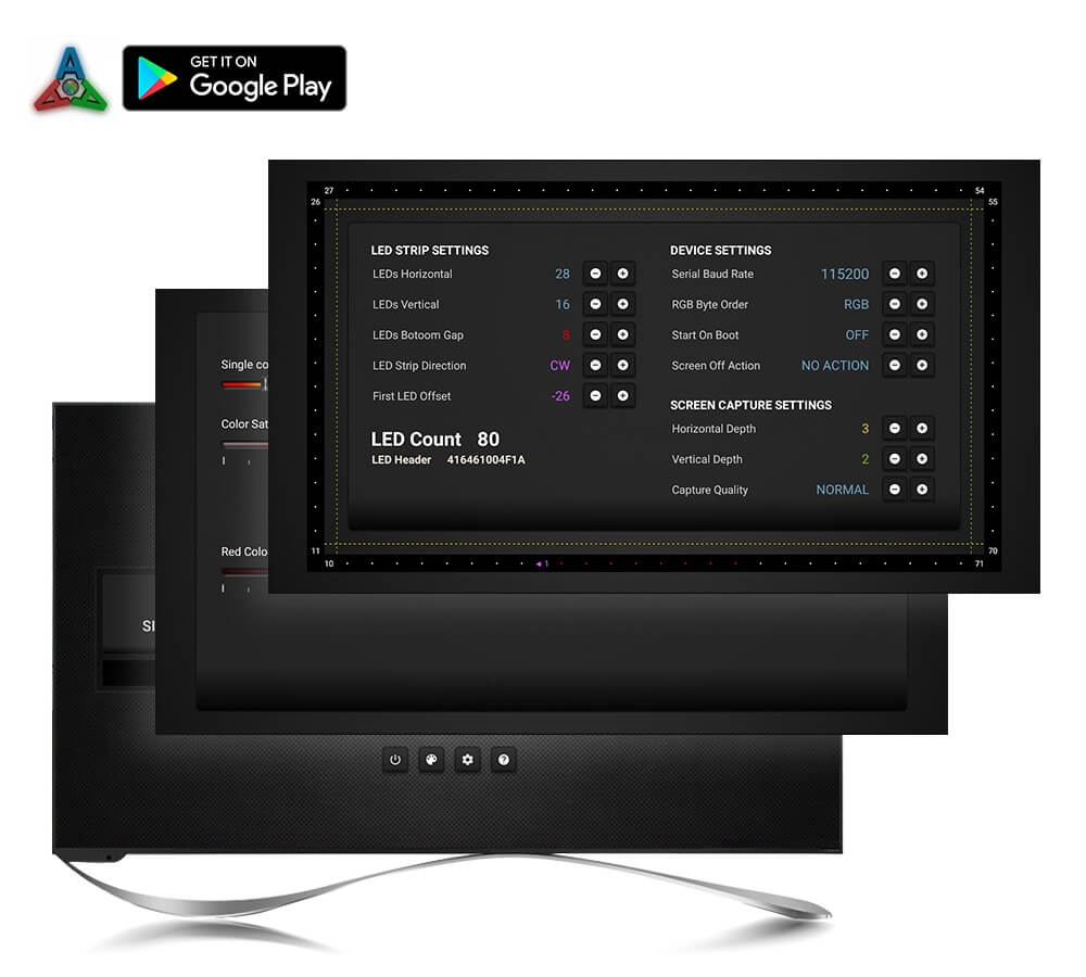 Fita de LED Ambilight RGB Para Monitor, TV Box e TV com Android
