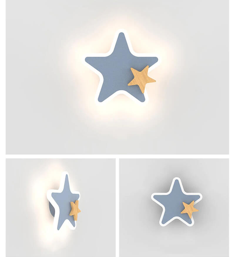 Luminária Infantil de Parede - Foguete, Lua e Estrela
