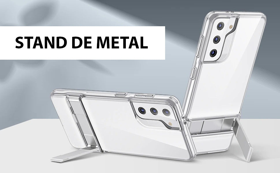 Capinha Premium Ultra Fina Para Samsung Galaxy S21 Com Stand de Metal - GosteiQuero