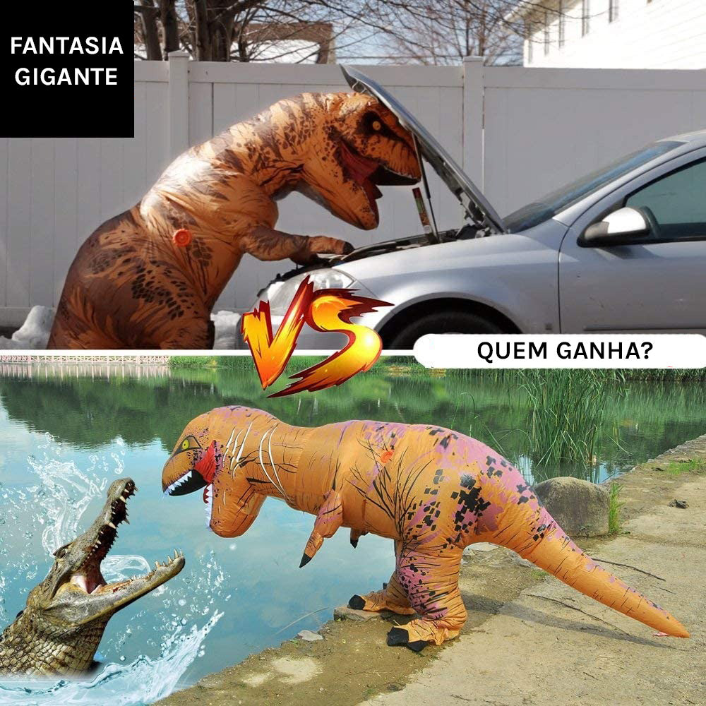 Fantasia de Dinossauro Inflável Gigante - Adulto e Infantil