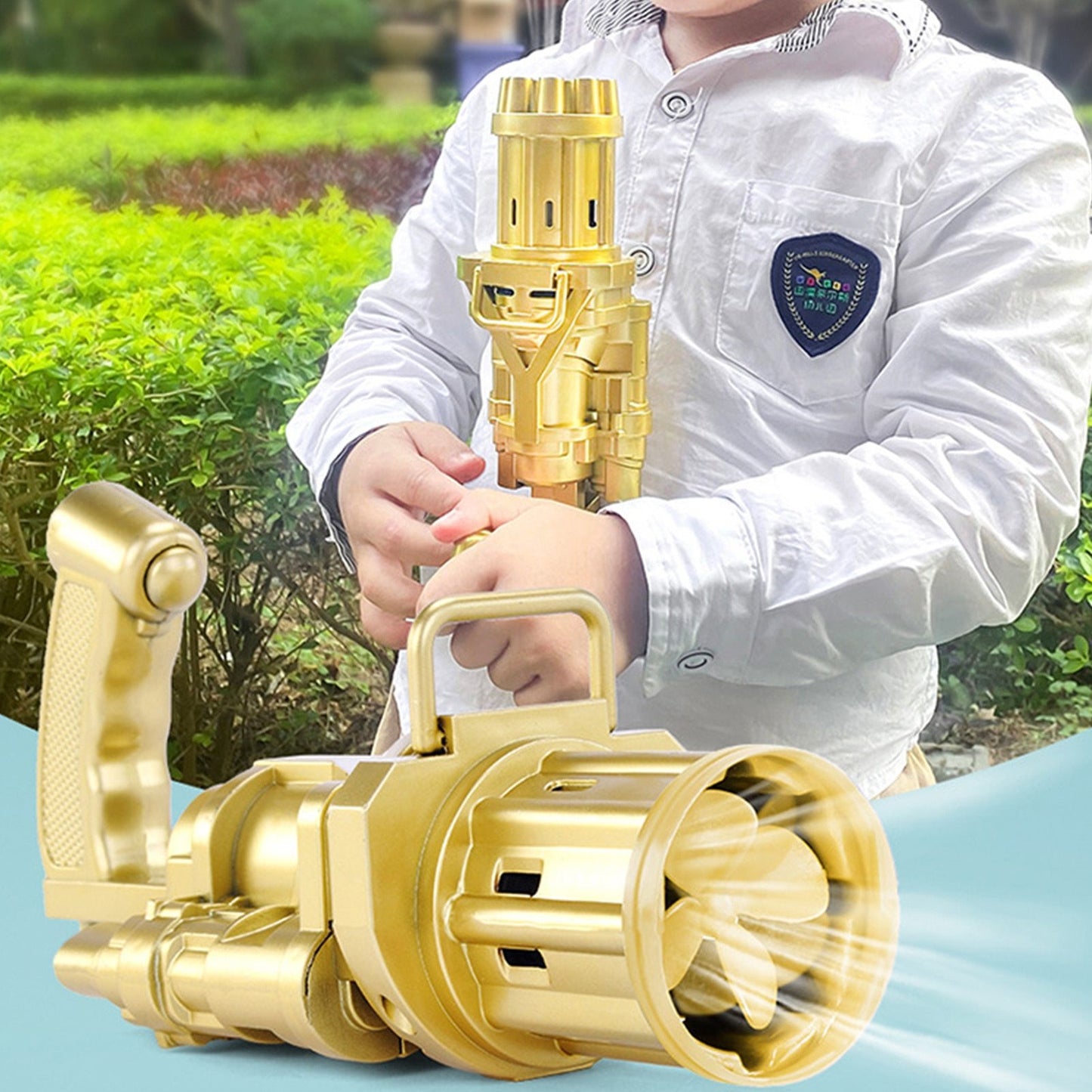 Metralhadora Arma Automática Infantil Para Fazer Bolhas de Sabão