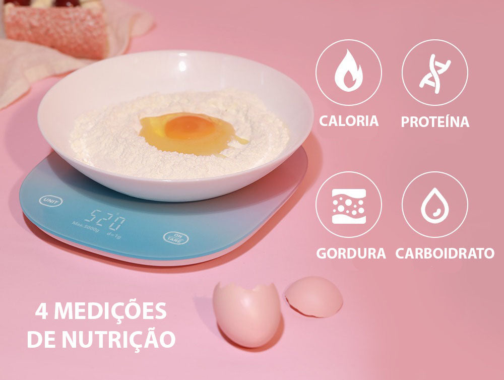 Balança Digital Touch Com App Medidor de Calorias Para Dieta