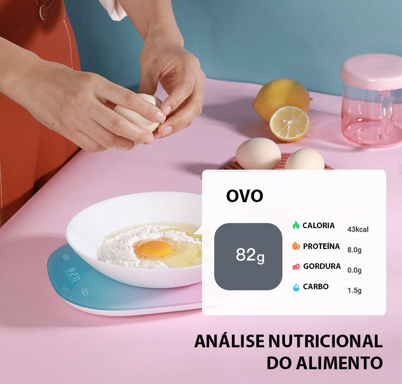 Balança Digital Touch Com App Medidor de Calorias Para Dieta