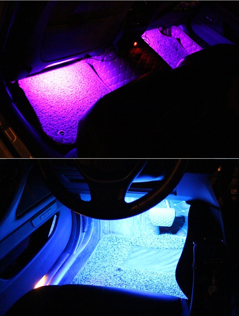 LED RGB Para Interior do Carro Tuning - Com Controle ou App