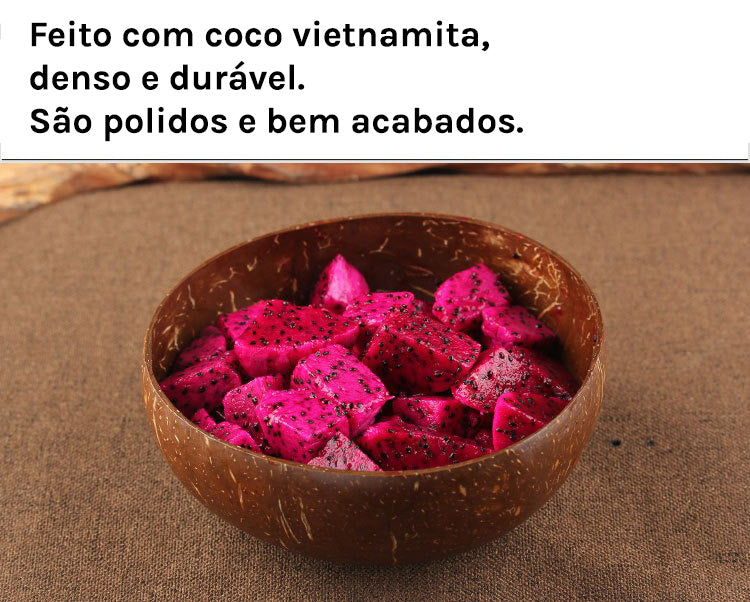 Taça Tigela Bowl Feito de Coco Natural