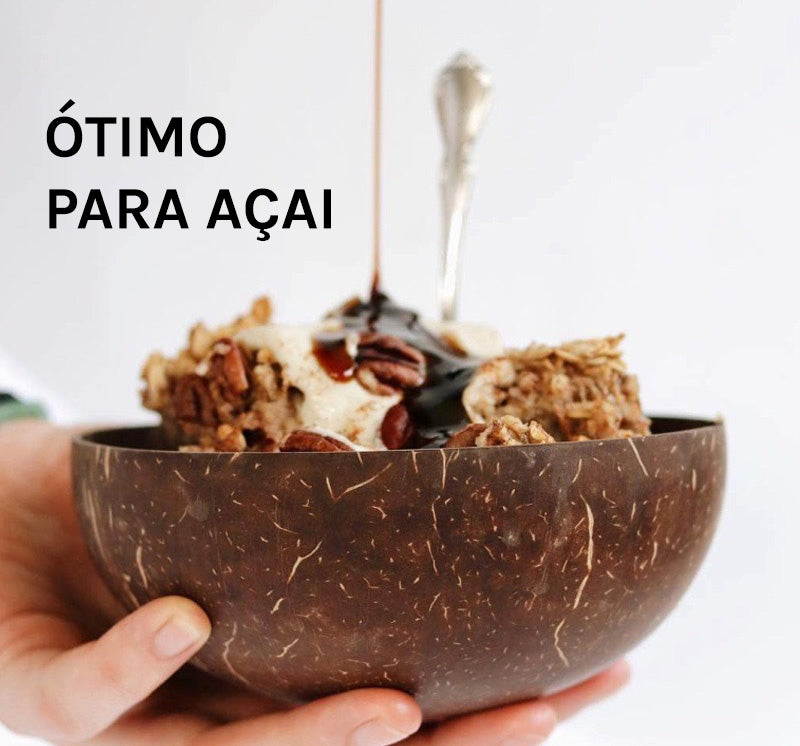 Taça Tigela Bowl Feito de Coco Natural