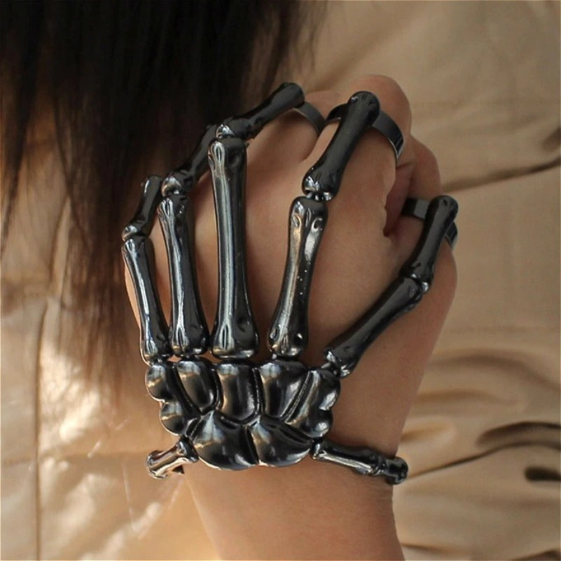 Bracelete Punk Gótico - Mão Esqueleto