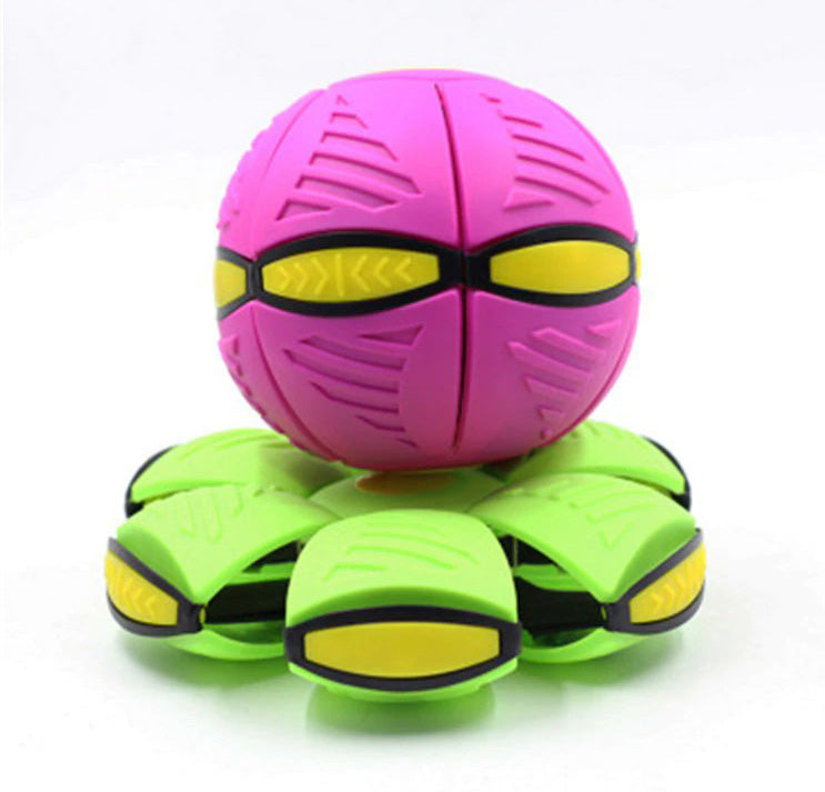 Brinquedo Disco Voador Se Transforma Em Bola de Arremesso Com Led