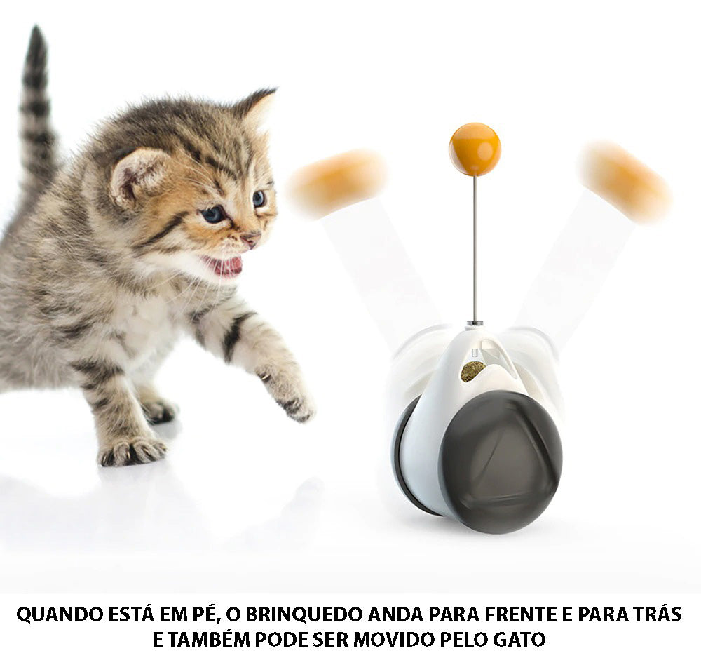 Brinquedo Interativo Para Gato - Bola Com Rodinhas e Catnip - GosteiQuero