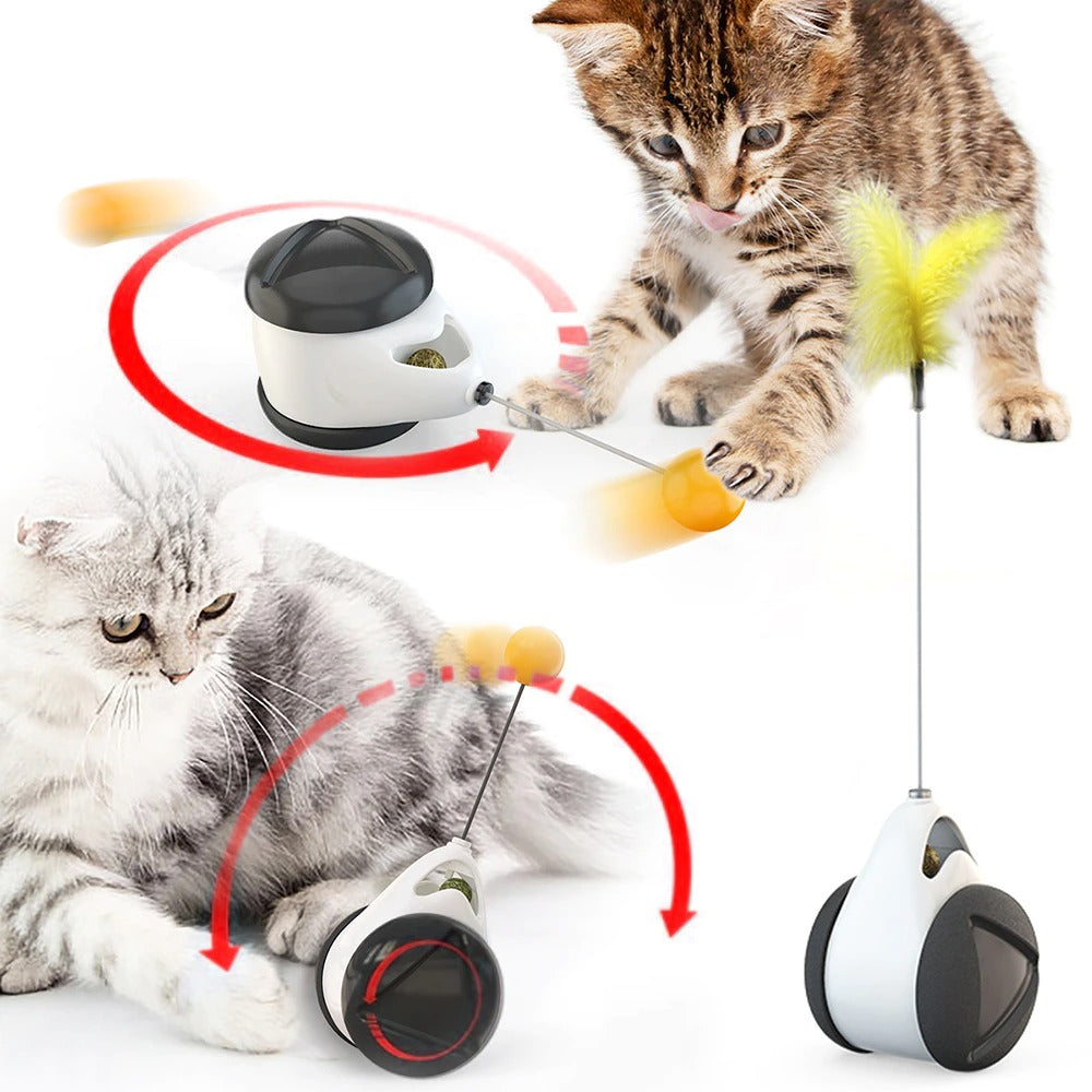 Brinquedo Interativo Para Gato - Bola Com Rodinhas e Catnip - GosteiQuero