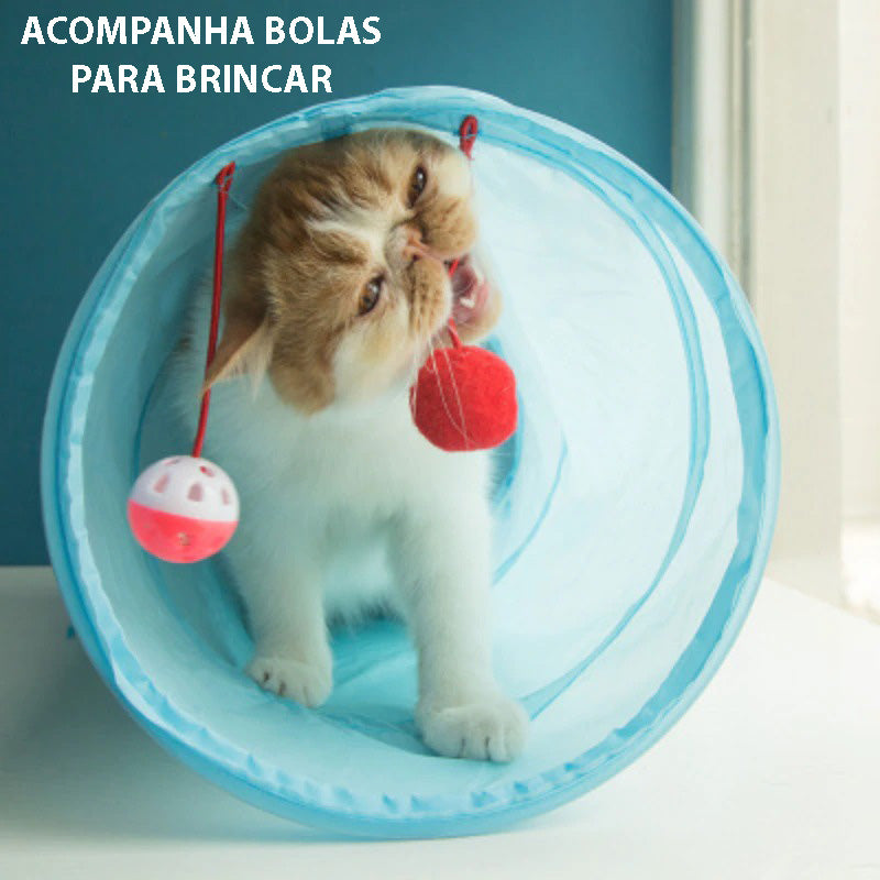 Brinquedo Para Gatos - Túnel Com Bolas - GosteiQuero