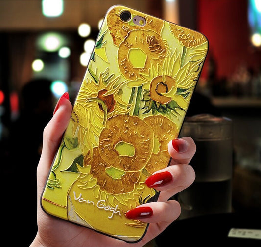 Capinha 3D Para iPhone Van Gogh "Os Girassóis" - GosteiQuero