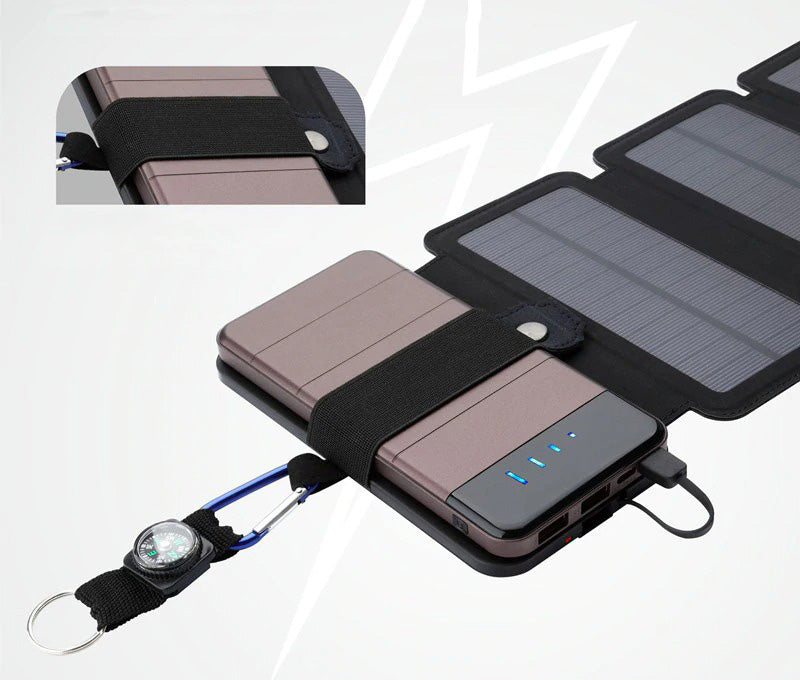 Carregador Por Energia Solar 10W Com 5 Painéis Solares - GosteiQuero
