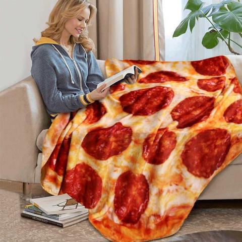 Cobertor Redondo Estampa de Pizza ou Donut