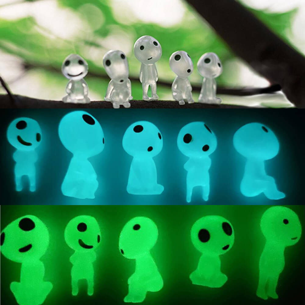 Miniaturas Espíritos da Árvore Fluorescentes Para Decorar Seu Jardim