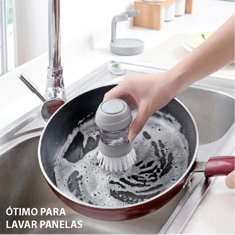 Escova de Cozinha Para Lavar Louça Com Reservatório Para Detergente