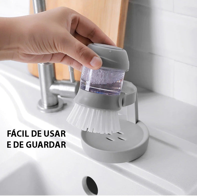Escova de Cozinha Para Lavar Louça Com Reservatório Para Detergente