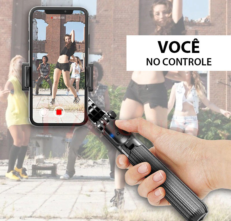 Estabilizador Gimbal Para Celular Com Pau de Selfie, Tripé e Controle Remoto - GosteiQuero
