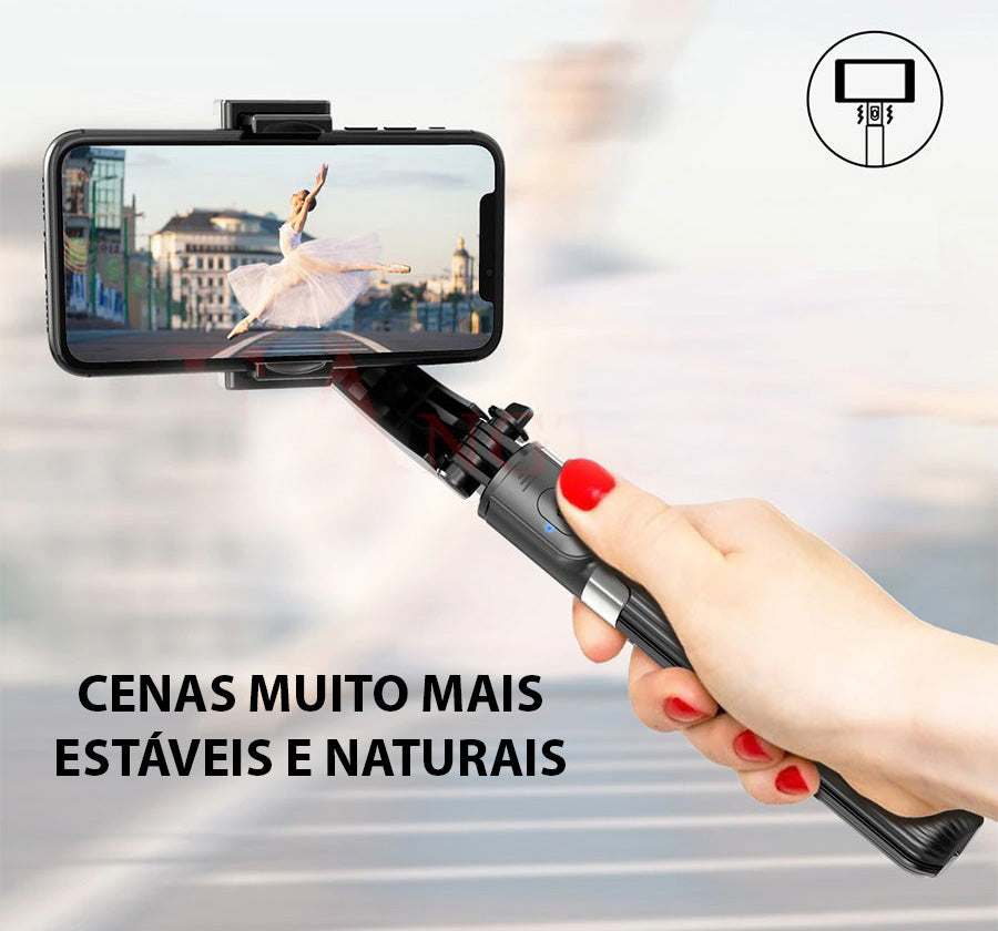 Estabilizador Gimbal Para Celular Com Pau de Selfie, Tripé e Controle Remoto - GosteiQuero
