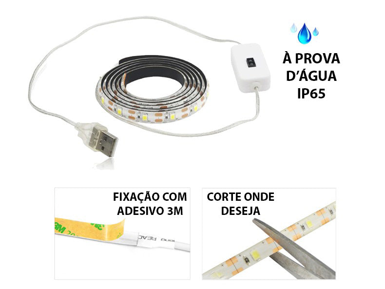 Fita de LED USB Com Ativação Por Gesto - Fria e Quente