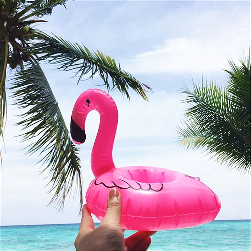 Flamingo Porta Copos Infláveis Perrengue Chique - Kit Com 5