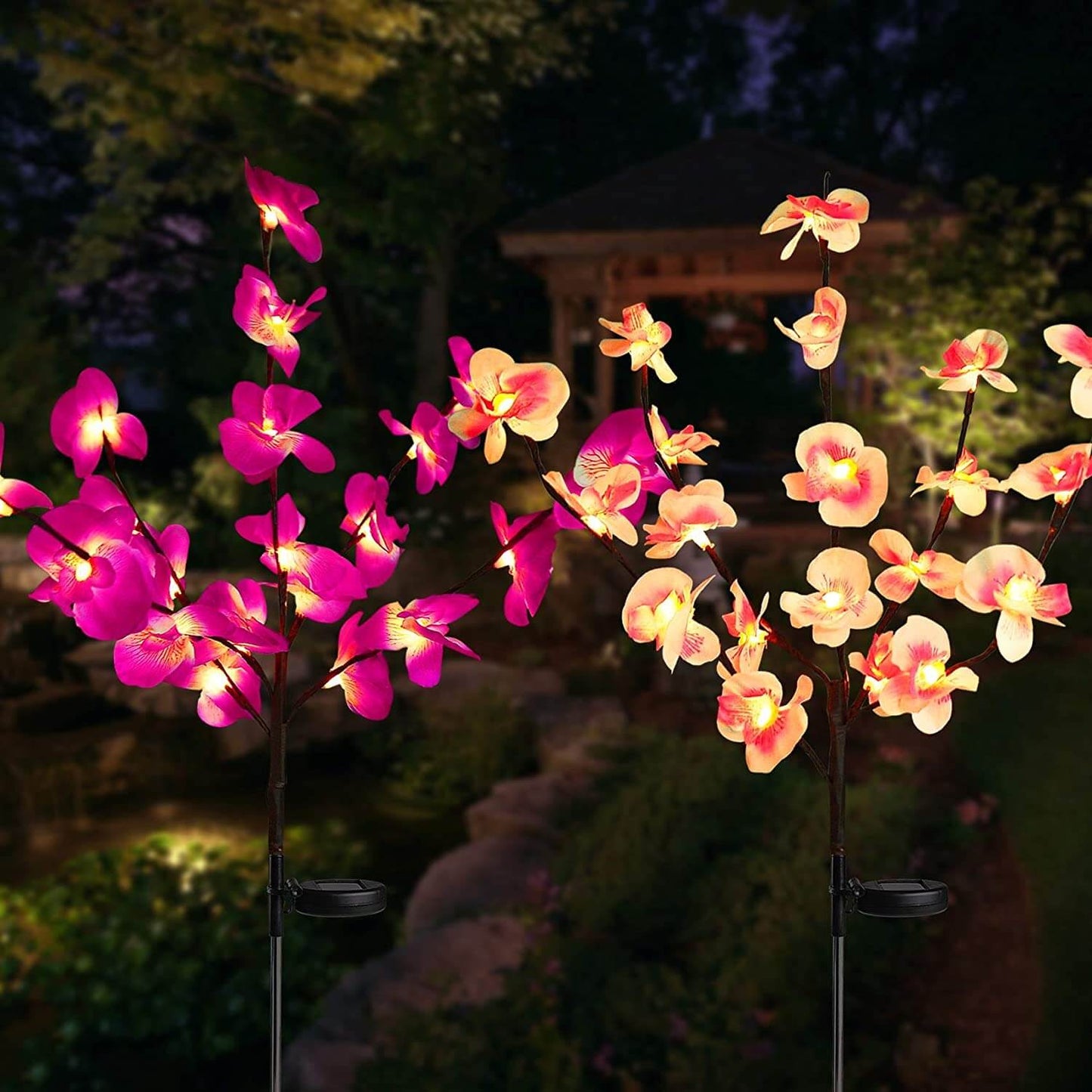 Flores Artificiais Com Luz de LED e Carregamento Solar