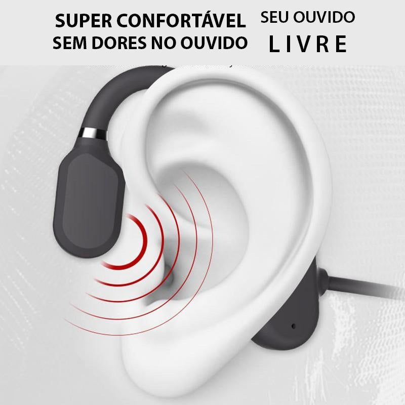 Fone Bluetooth Com Condução Óssea Fora do Ouvido - GosteiQuero