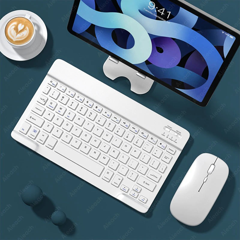 Kit Com Teclado e Mouse Sem Fio Para Celular, Tablet e PC - GosteiQuero