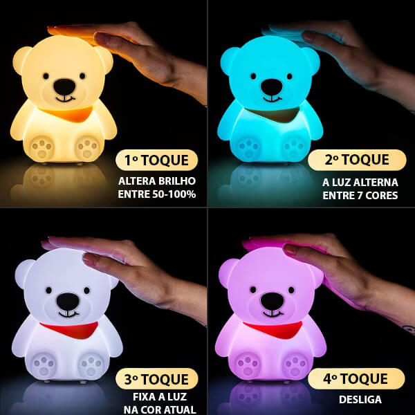 Luminária Infantil Touch USB Recarregável - Vários Modelos