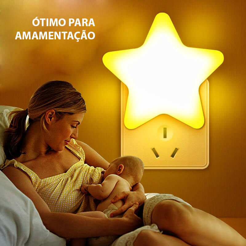 Luminária Infantil Tomada Estrela Com Controle Remoto