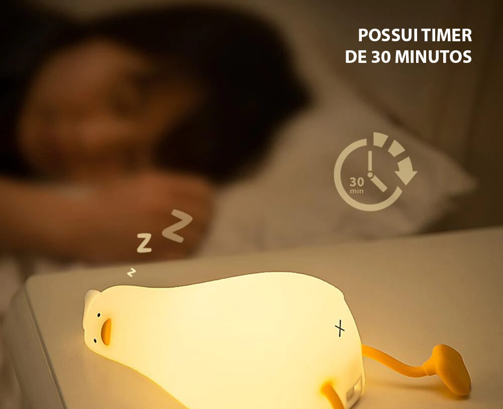 Luminária Infantil de Silicone Pato Relax