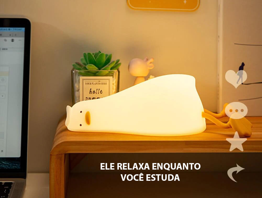 Luminária Infantil de Silicone Pato Relax