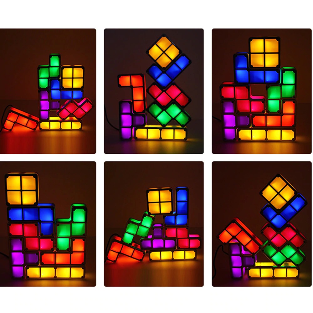 Luminária Modular Tetris Com 7 Peças