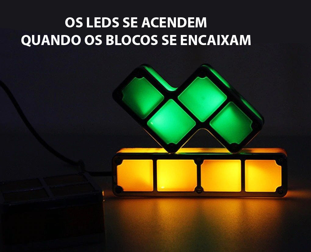 Luminária Modular Tetris Com 7 Peças