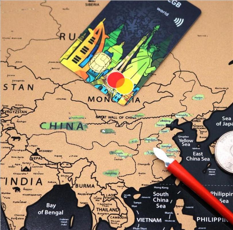 Mapa Mundi Para Riscar Países Visitados - Presente Para Viajantes