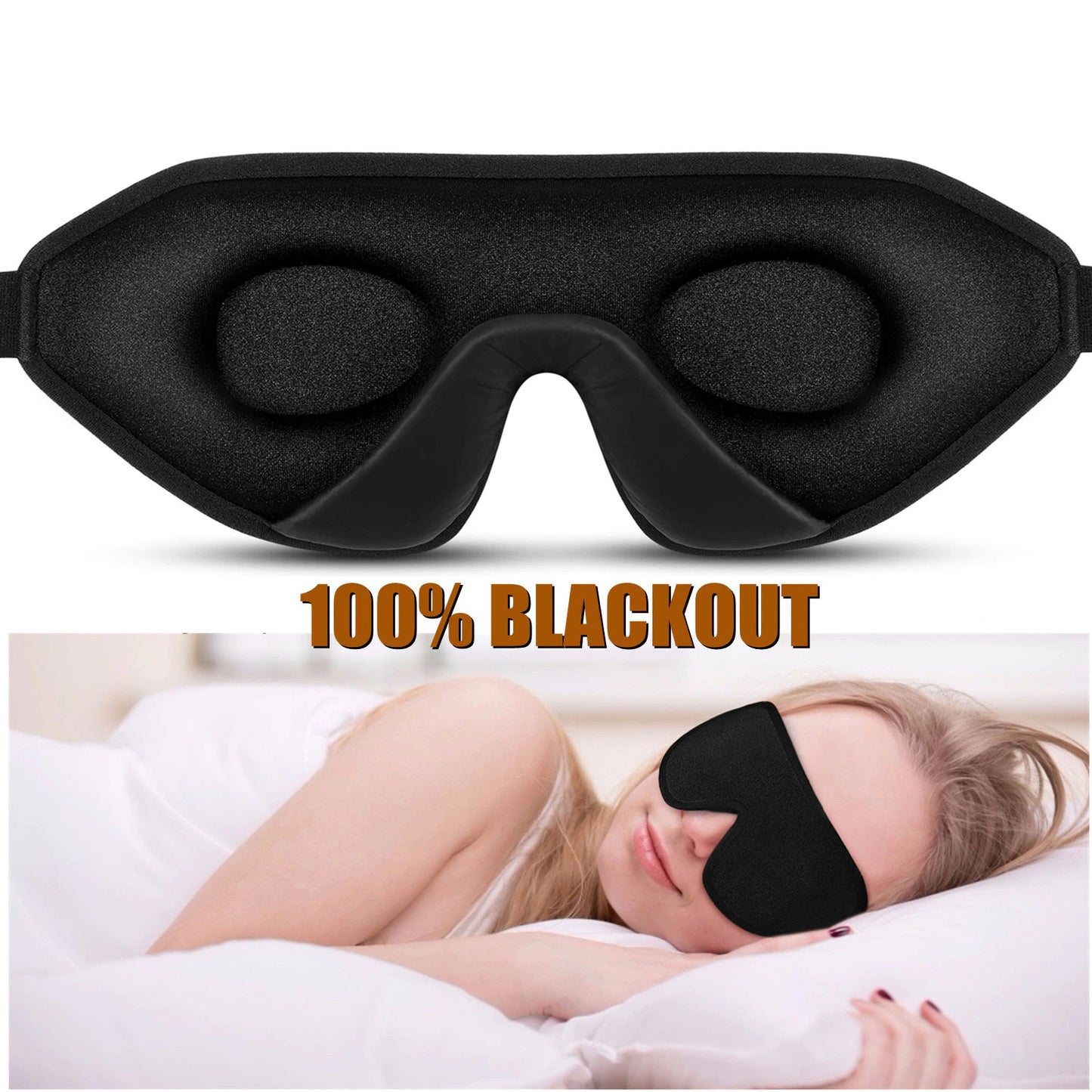 Máscara de Dormir 3D Blackout Tapa Olhos - GosteiQuero