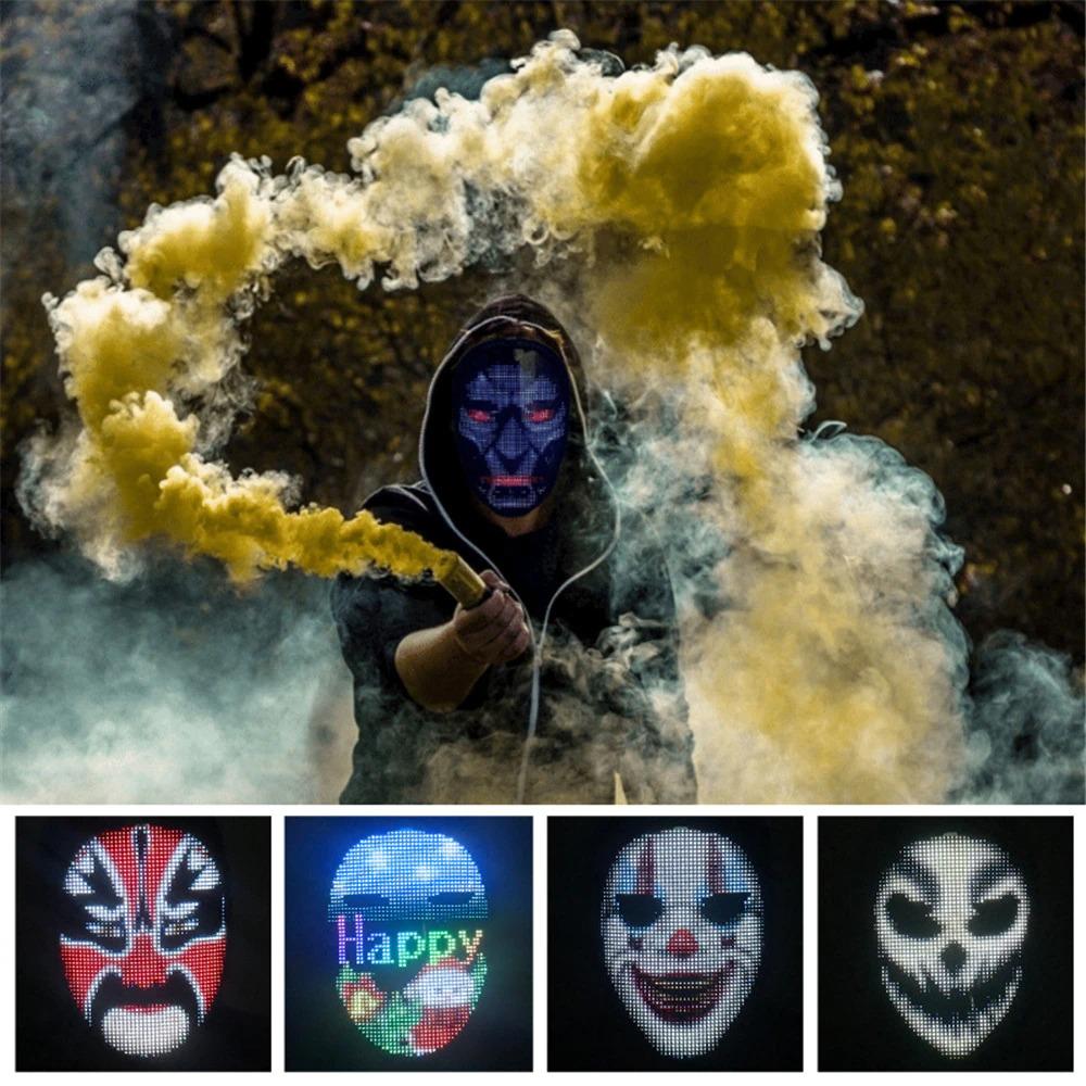 Máscara de LED Com Bluetooth - Para DJ, Festas, Raves, Baladas