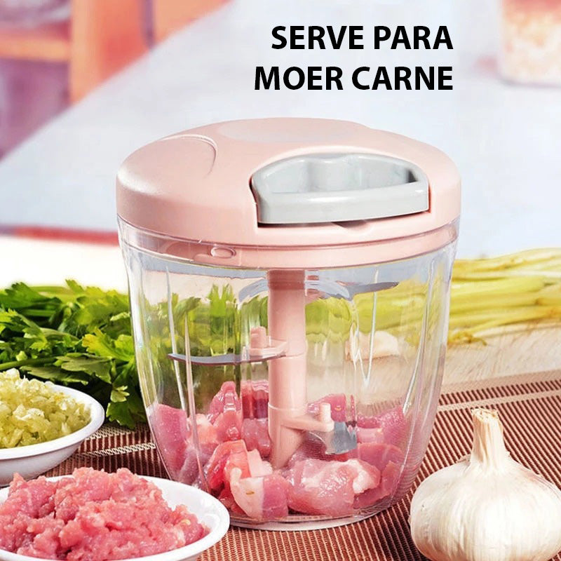 Mini Processador de Alimentos - Manual Com Corda