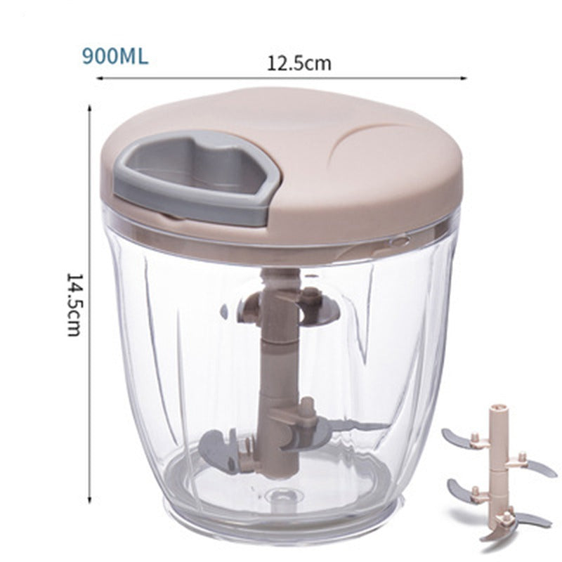 Mini Processador de Alimentos - Manual Com Corda