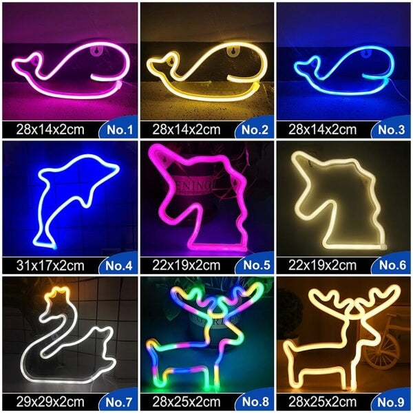 Neon Decorativo USB Grupos A-K - 99 Modelos Diferentes