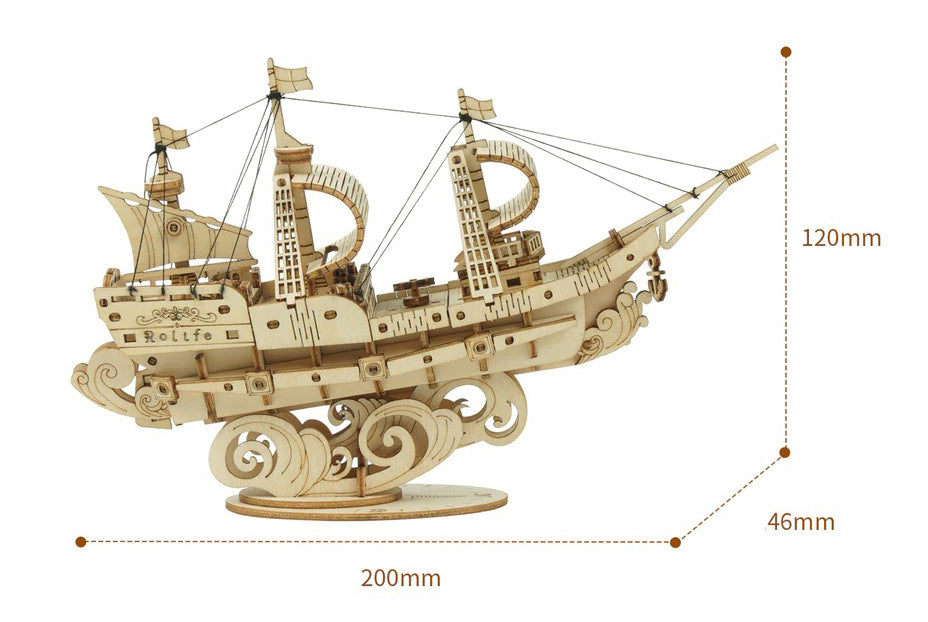 Puzzle 3D de Madeira Para Montar - Navios